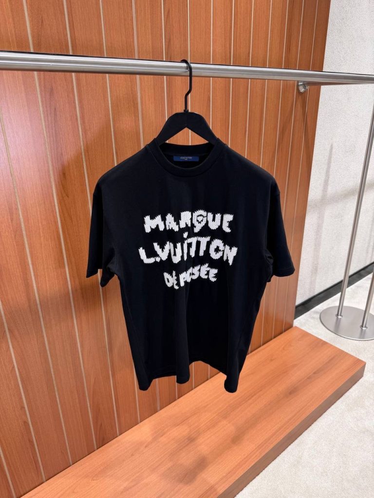 Black Louis Vuitton Embroidered Signature cotton T-Shirt