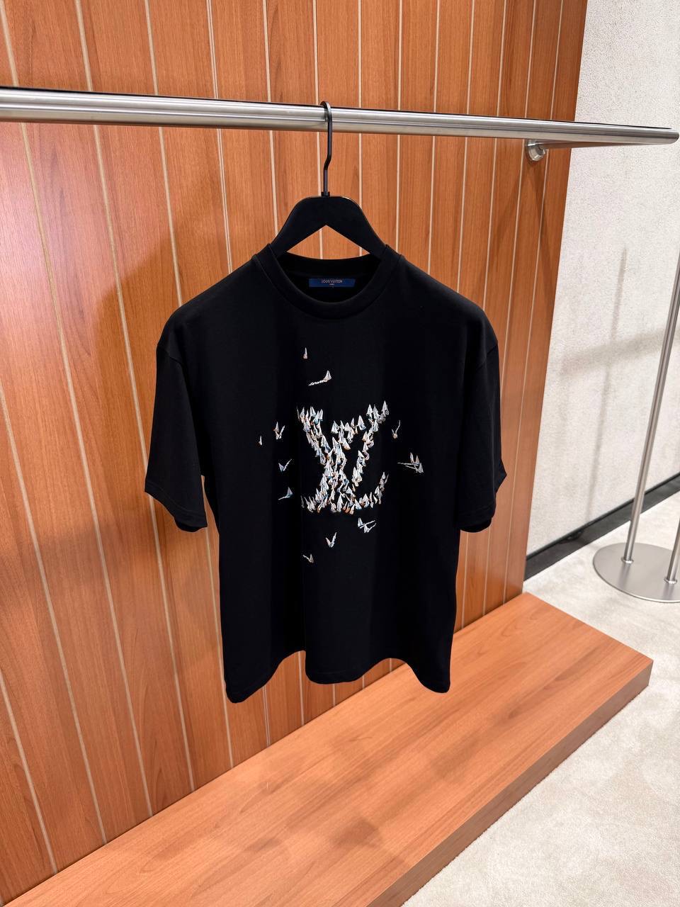 Black LV Embroidered Signature Cotton tee