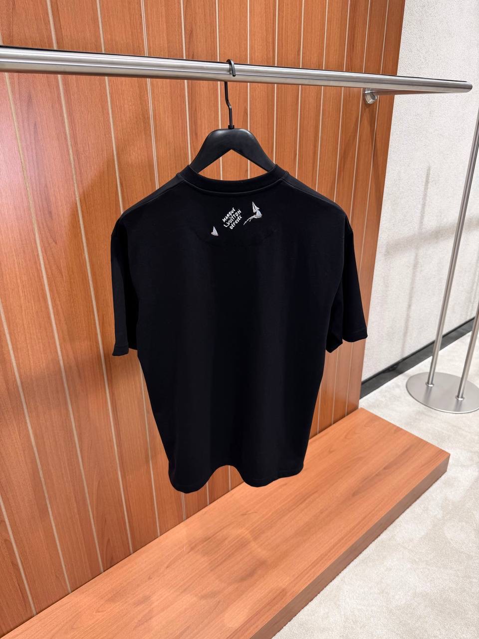 Black LV Embroidered Signature Cotton tee - Image 2