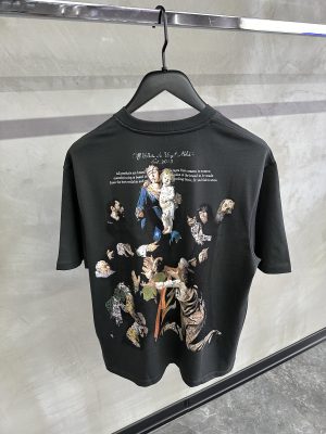 Black Off-white Stamp Mary back print cotton tee
