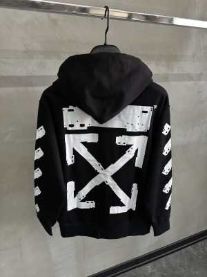 Black off-white retro arrows hoodie