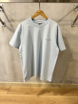 Blue Dior couture relaxed fit cotton tee
