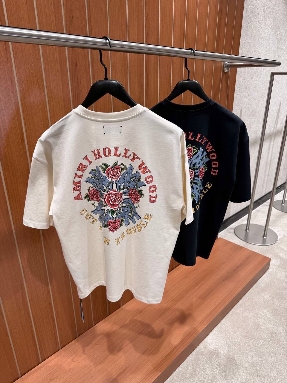 Beige Amiri crystal out for trouble cotton tee - Image 8