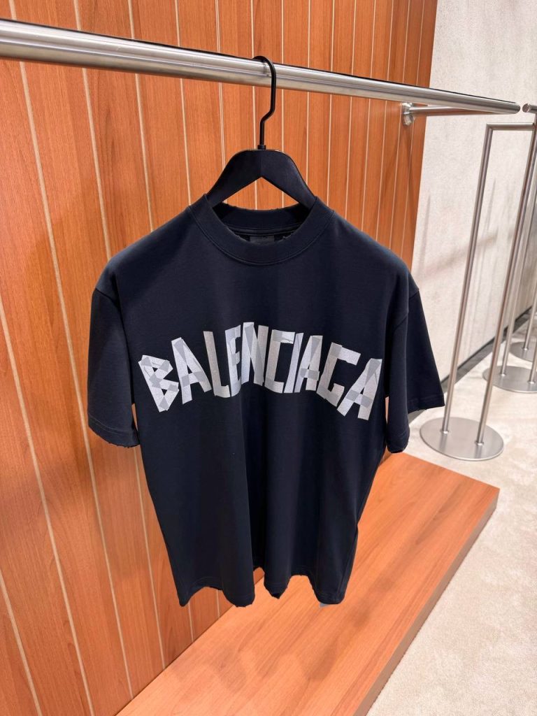 Smoked balenciaga new tape type cotton tee