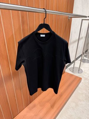 Black Dior Christian dior Ribbon cotton jersey tee