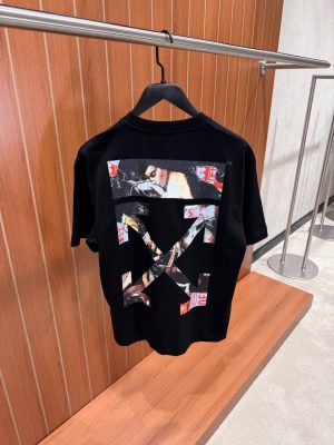 Black Off-white Men's Paint Arrow cotton tee