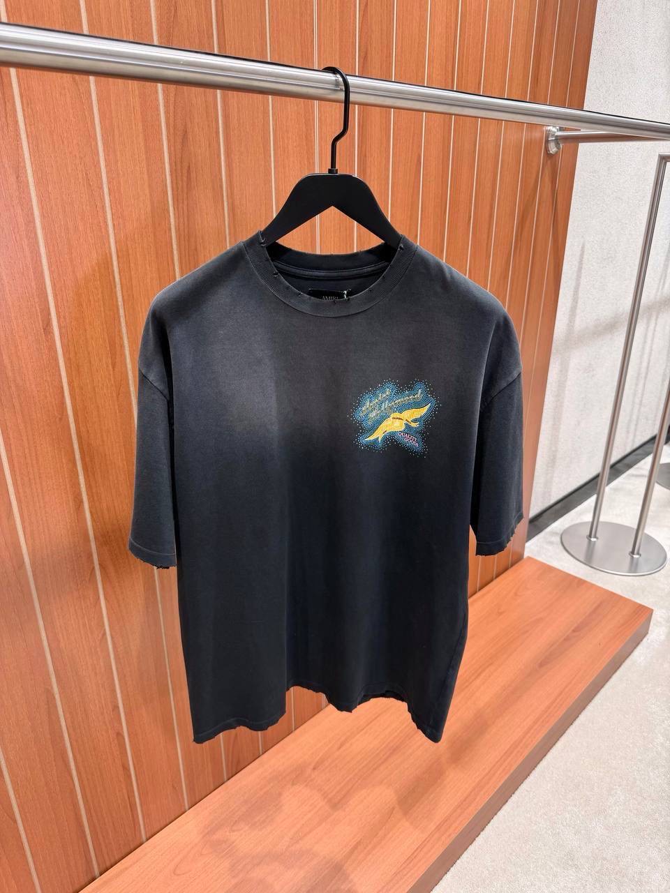 Black Amiri Wings-Crystal-embellished-cotton tee