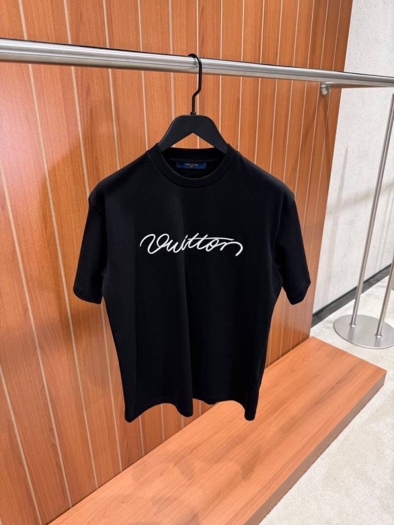 Black LV Ornamental signature cotton tee