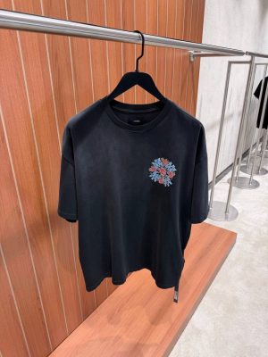 Black Amiri crystal out for trouble cotton tee