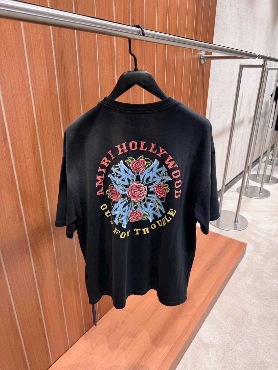 Black Amiri crystal out for trouble cotton tee - Image 2