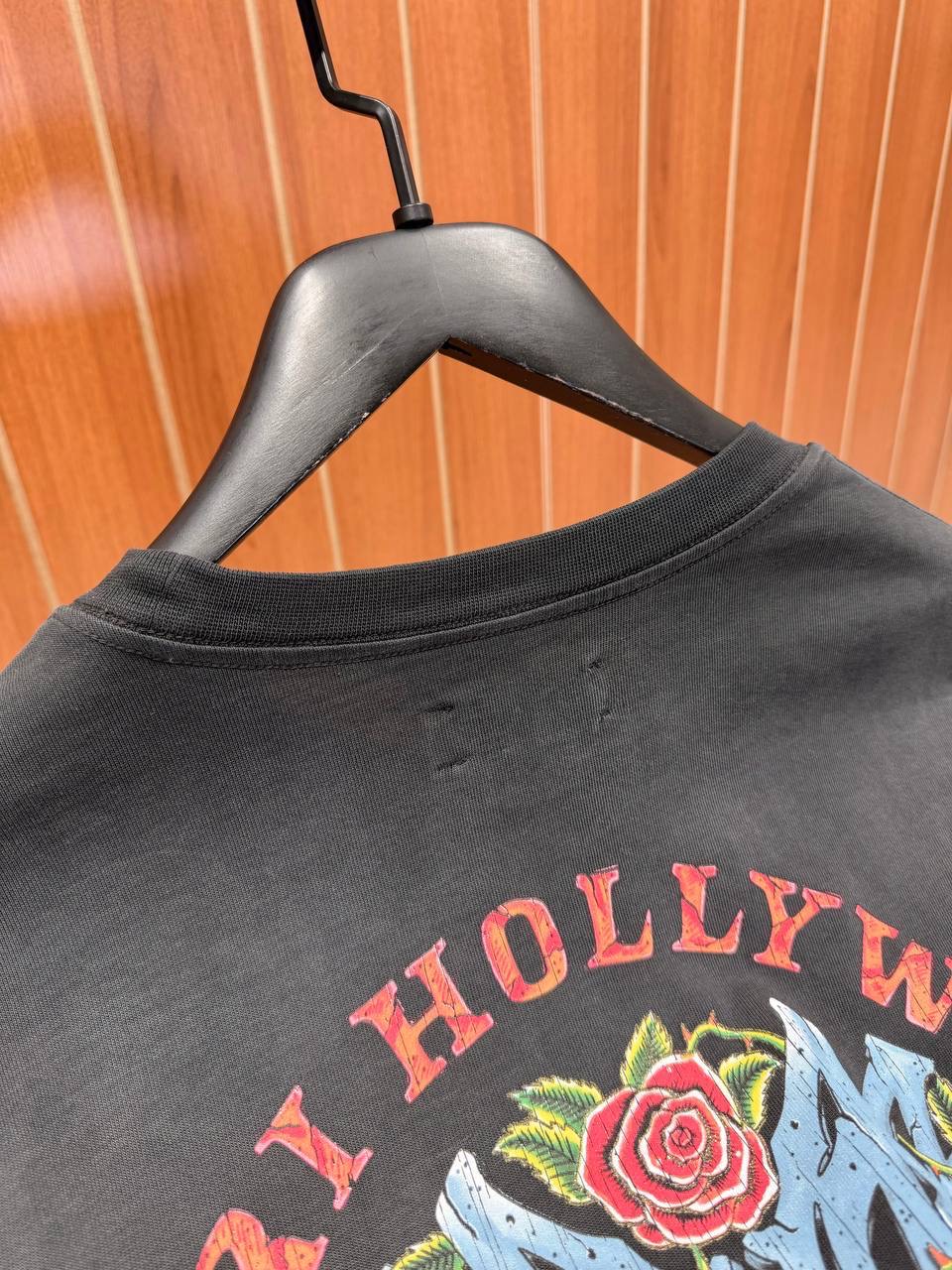 Black Amiri crystal out for trouble cotton tee - Image 6