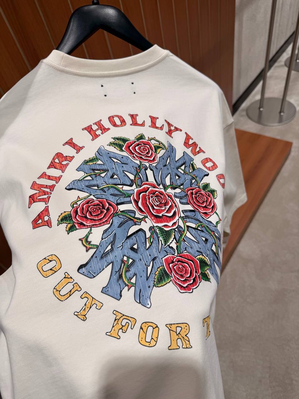 Beige Amiri crystal out for trouble cotton tee - Image 7