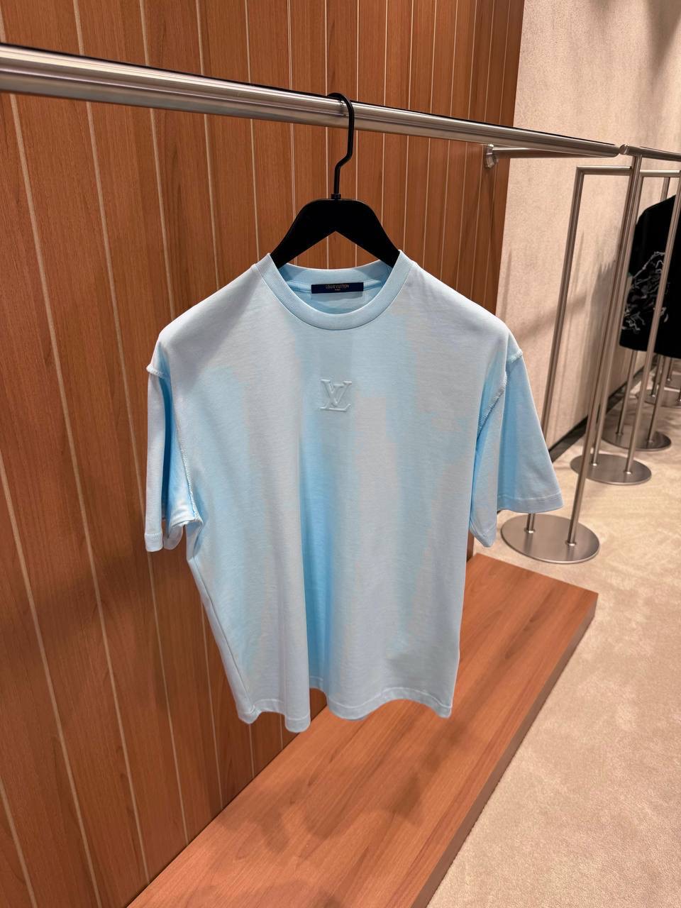 Sky-Blue LV embossed tee