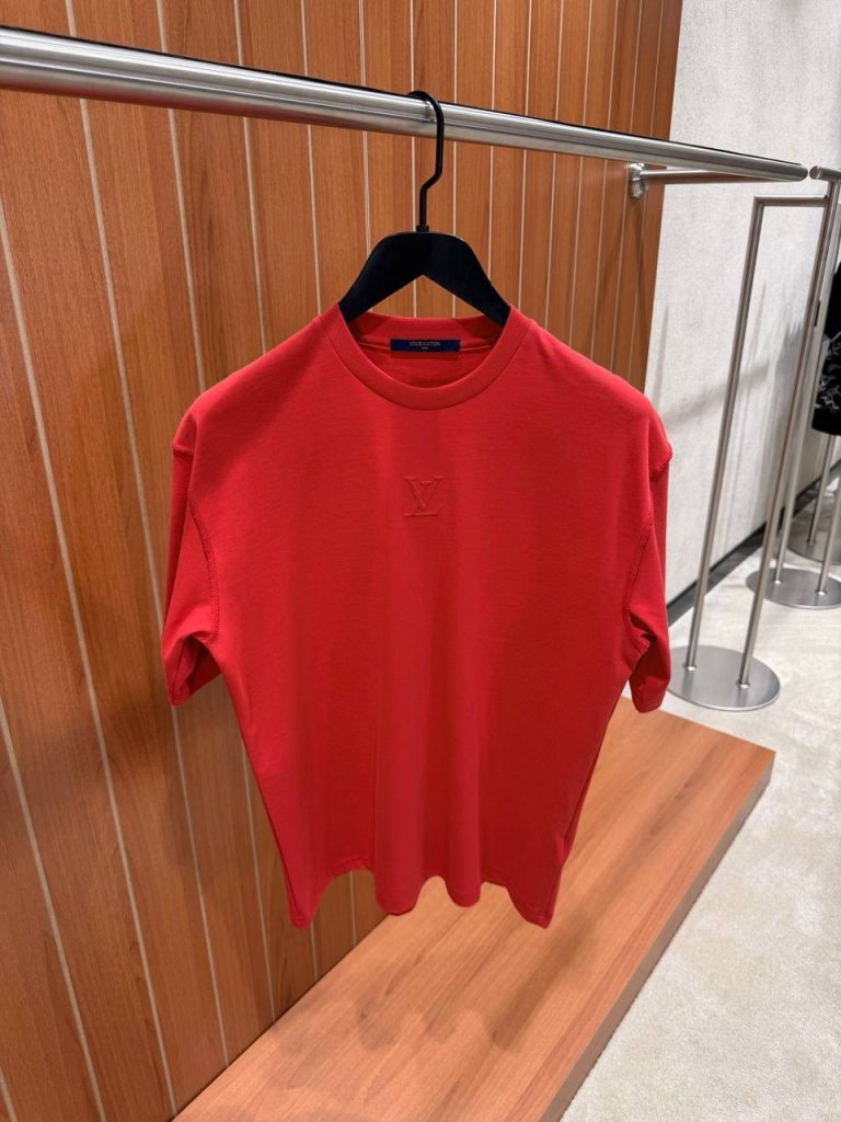 Red LV embossed tee