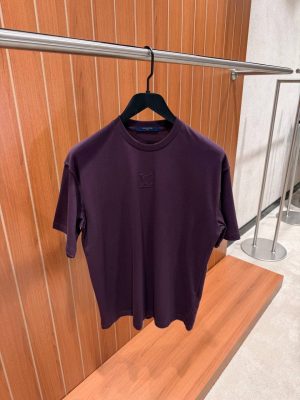 Burgundy LV embossed tee