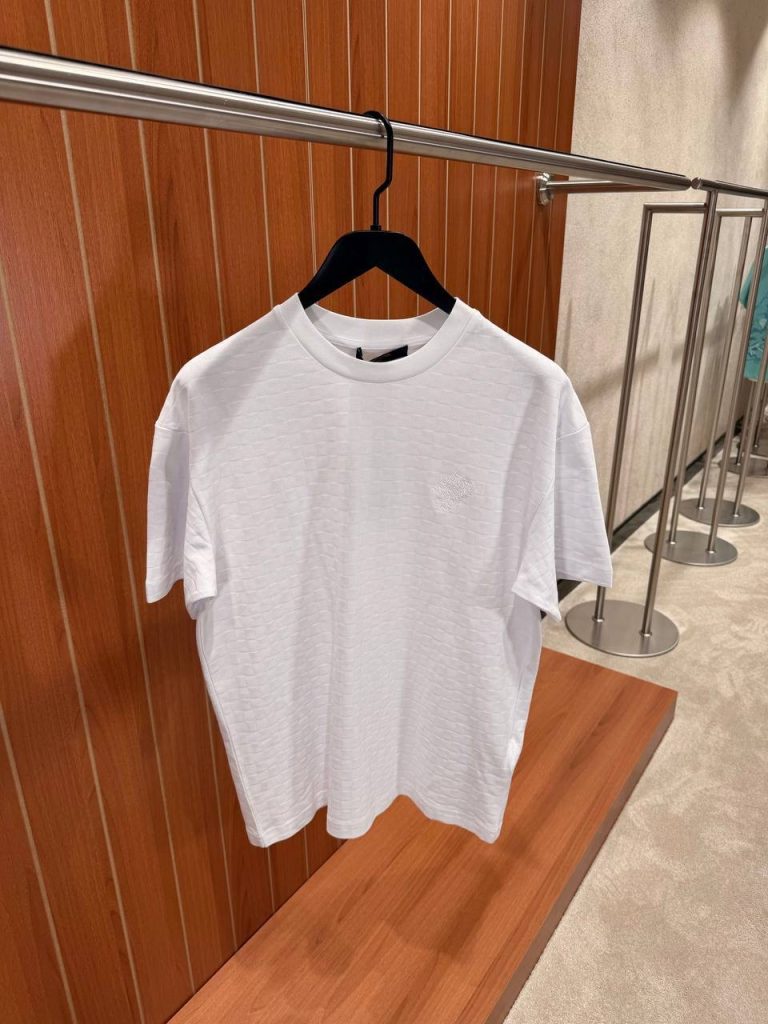 White LV damier cotton piqué tee