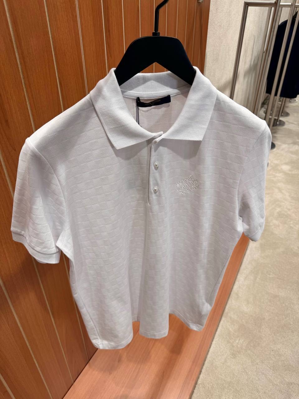 White LV damier signature polo tee - Image 2