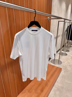 White LV Silk Blend cotton tee
