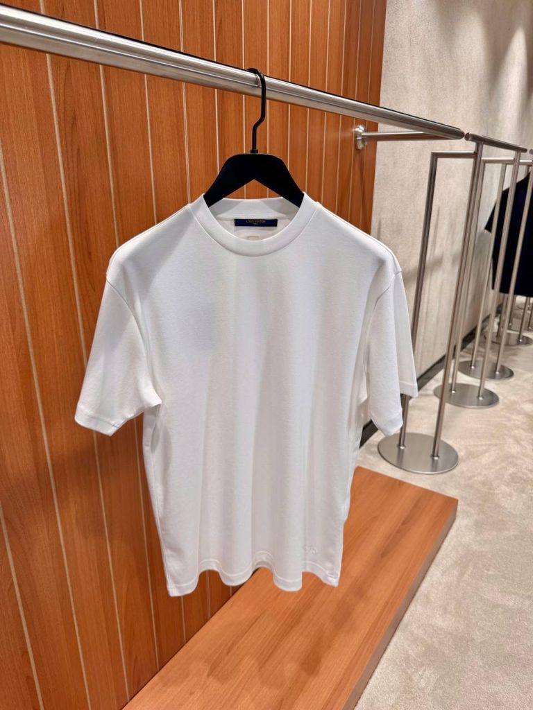 White LV Silk Blend cotton tee