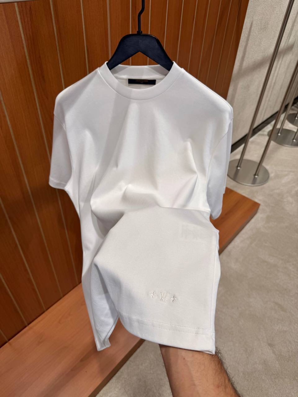 White LV Silk Blend cotton tee - Image 6