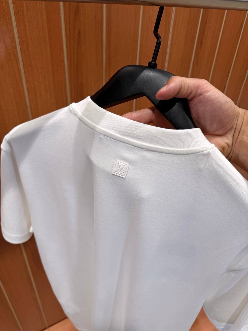 White LV Silk Blend cotton tee - Image 4