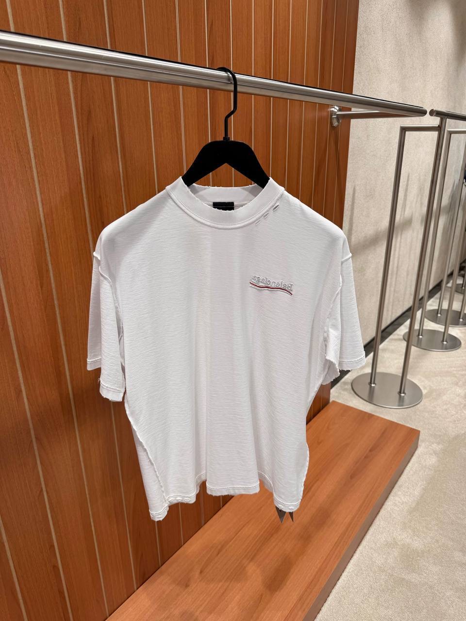 White Balenciaga political campaign inside-out cotton tee - Image 5