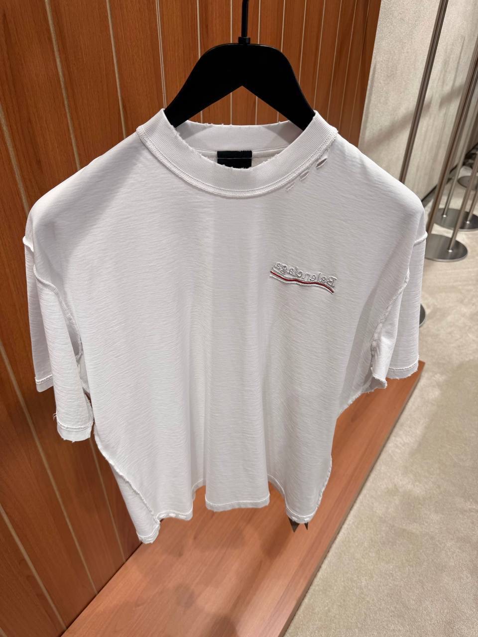 White Balenciaga political campaign inside-out cotton tee - Image 4