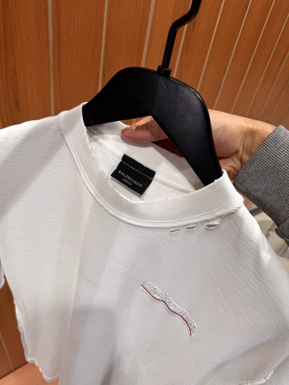 White Balenciaga political campaign inside-out cotton tee - Image 2