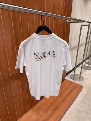 White Balenciaga political campaign inside-out cotton tee