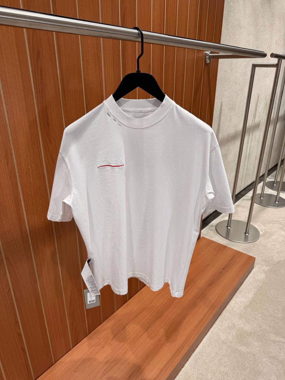 White Balenciaga political campaign inside-out cotton tee - Image 9