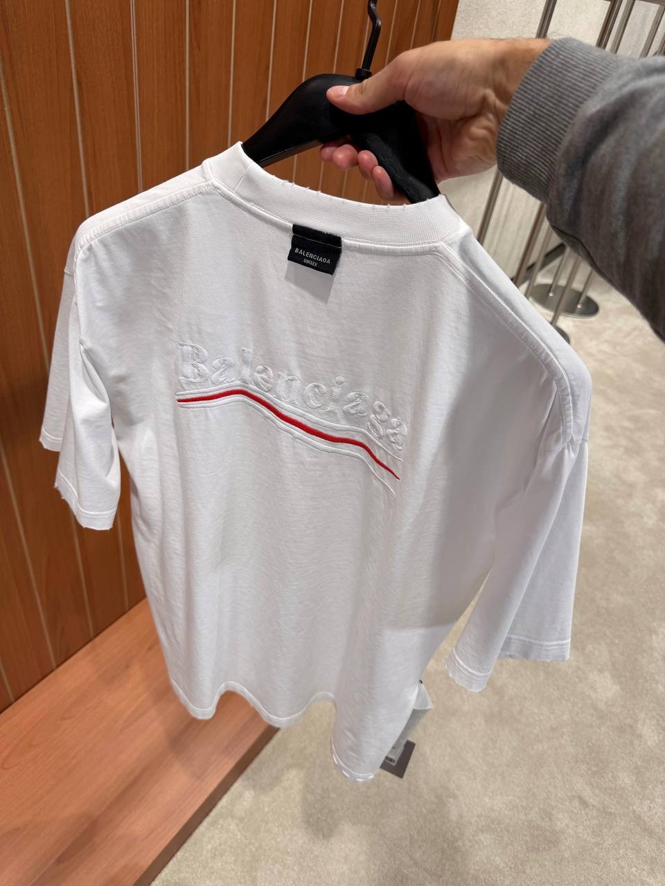 White Balenciaga political campaign inside-out cotton tee - Image 10