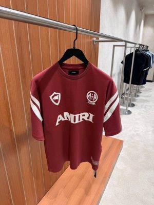 Burgundy Amiri Sport Oversized Cotton-Jersey tee