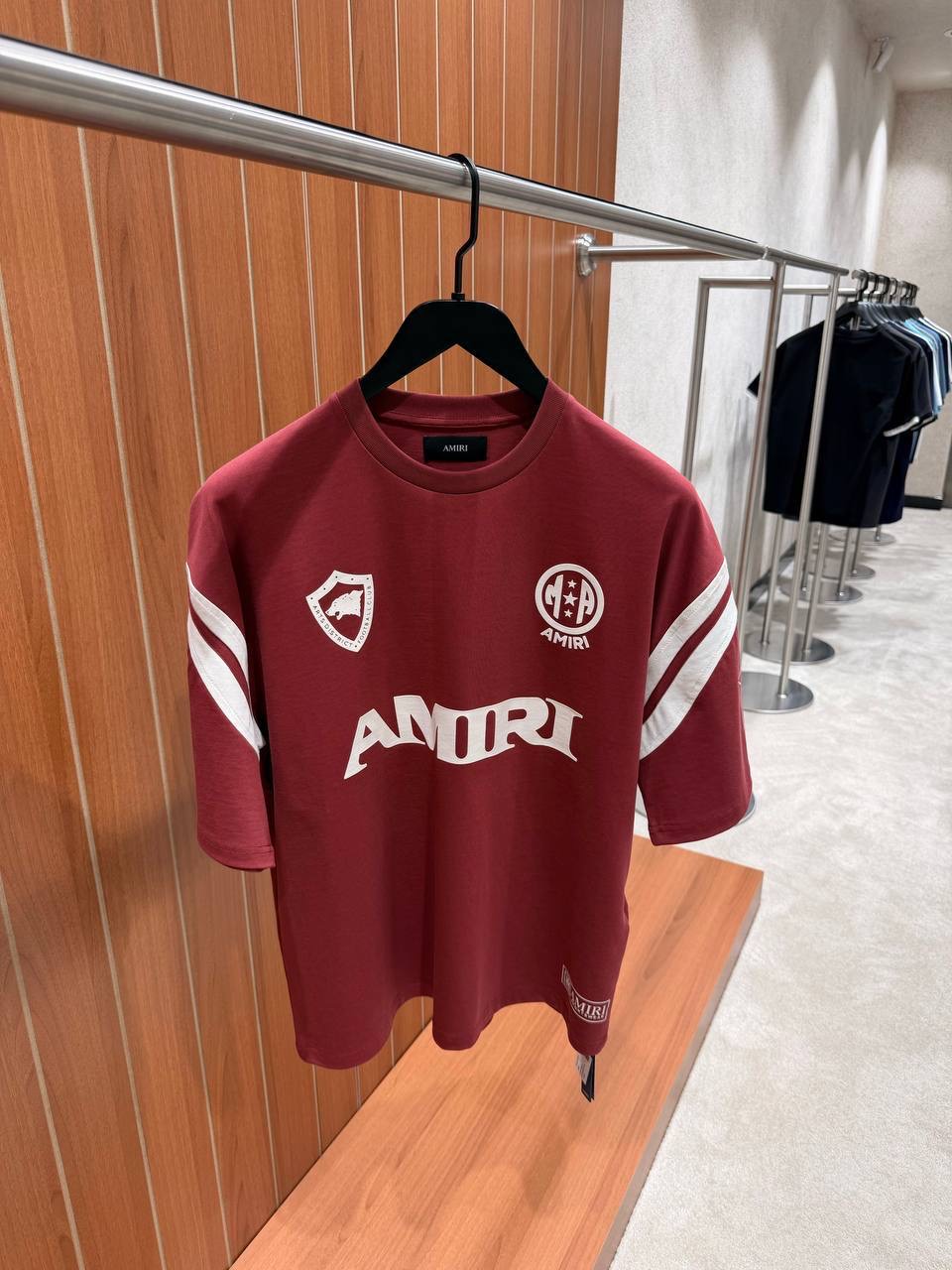 Burgundy Amiri Sport Oversized Cotton-Jersey tee