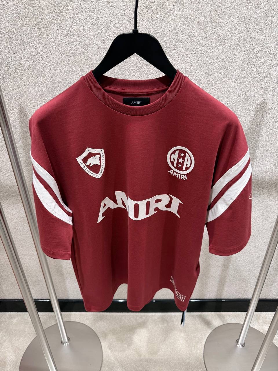 Burgundy Amiri Sport Oversized Cotton-Jersey tee - Image 2