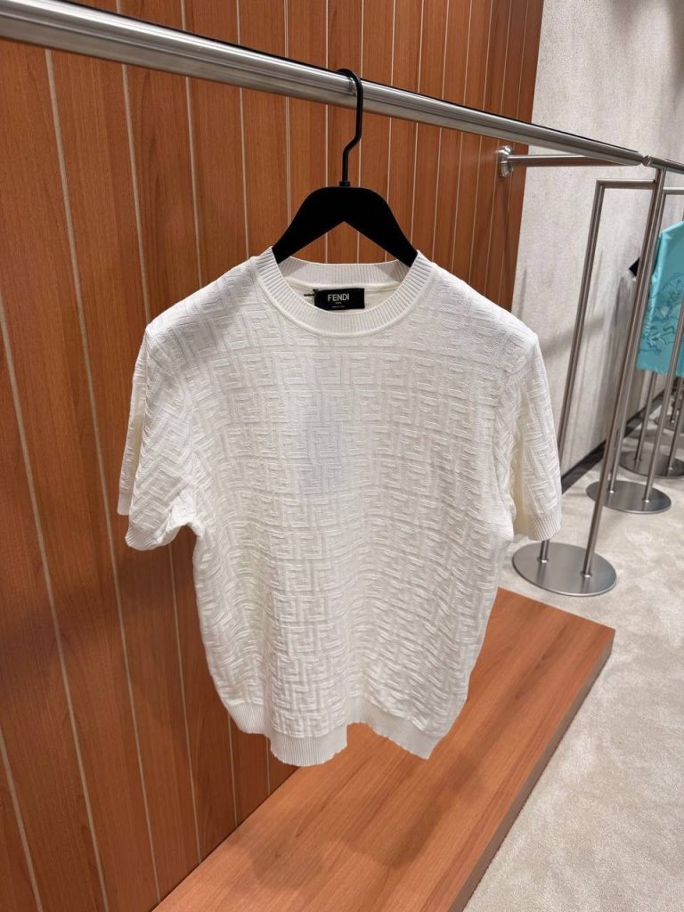 White Fendi FF pullover cotton tee