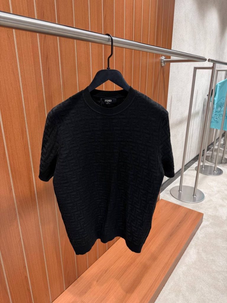 Black Fendi FF pullover cotton tee