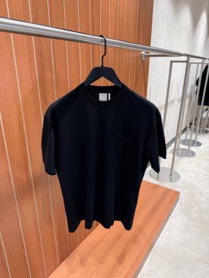 Black Dior embroidery cotton jersey T-shirt