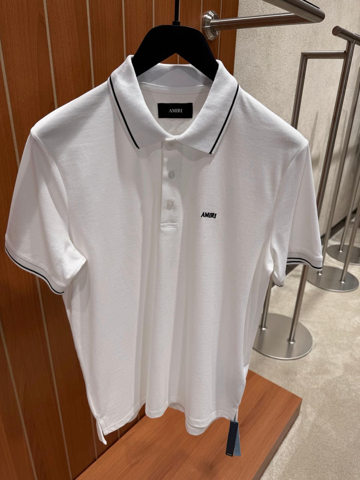 White Amiri logo-Embroidered cotton pique polo tee - Image 3