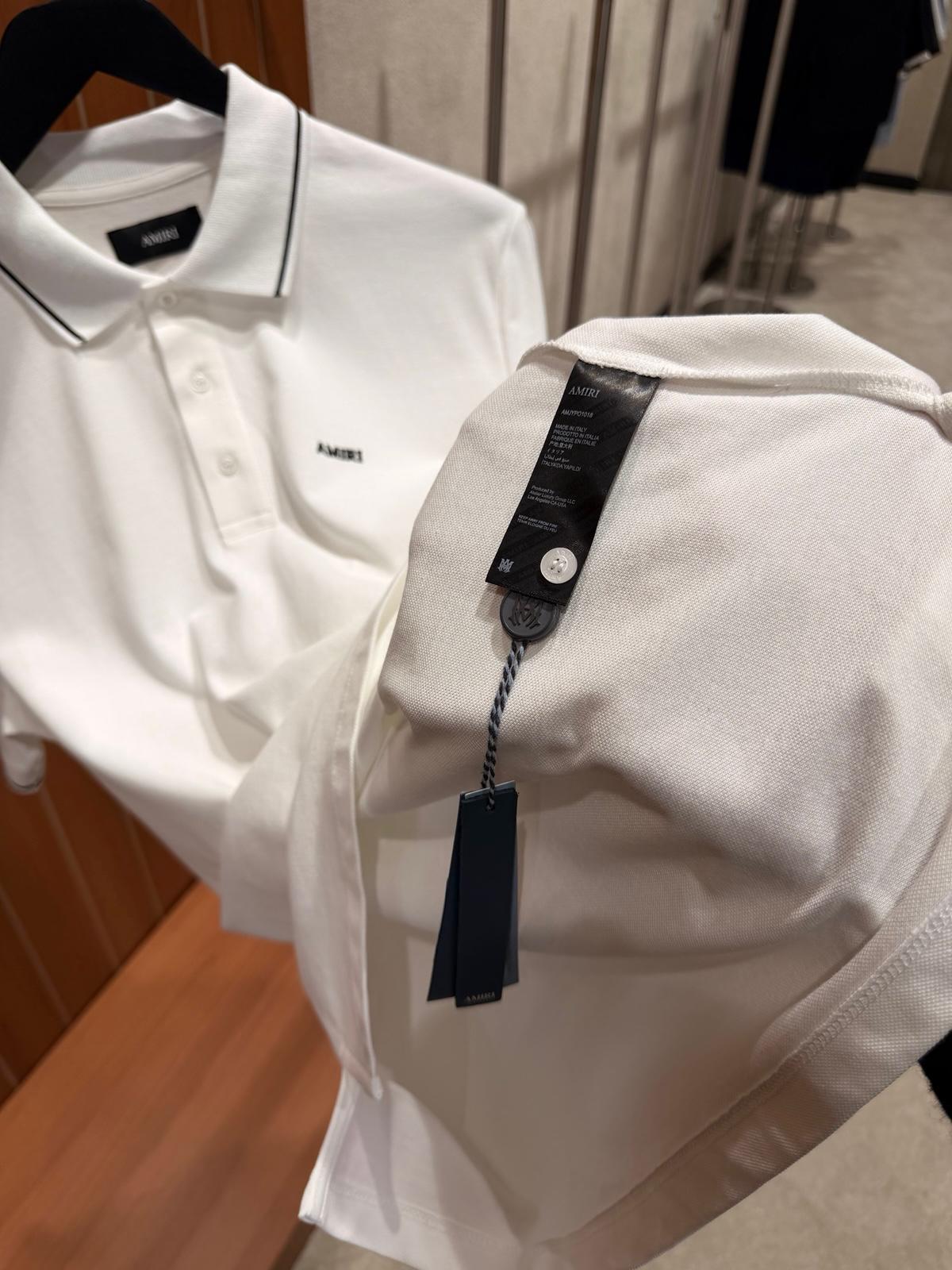 White Amiri logo-Embroidered cotton pique polo tee - Image 4