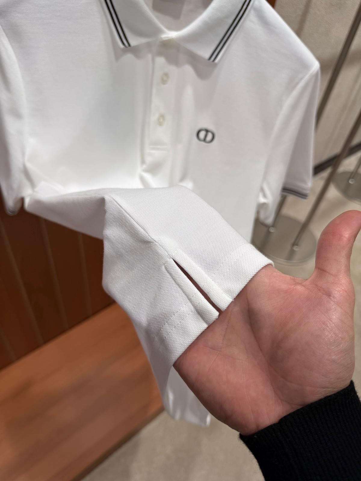 White Dior CD Icon logo-embroidered cotton pique polo tee - Image 7