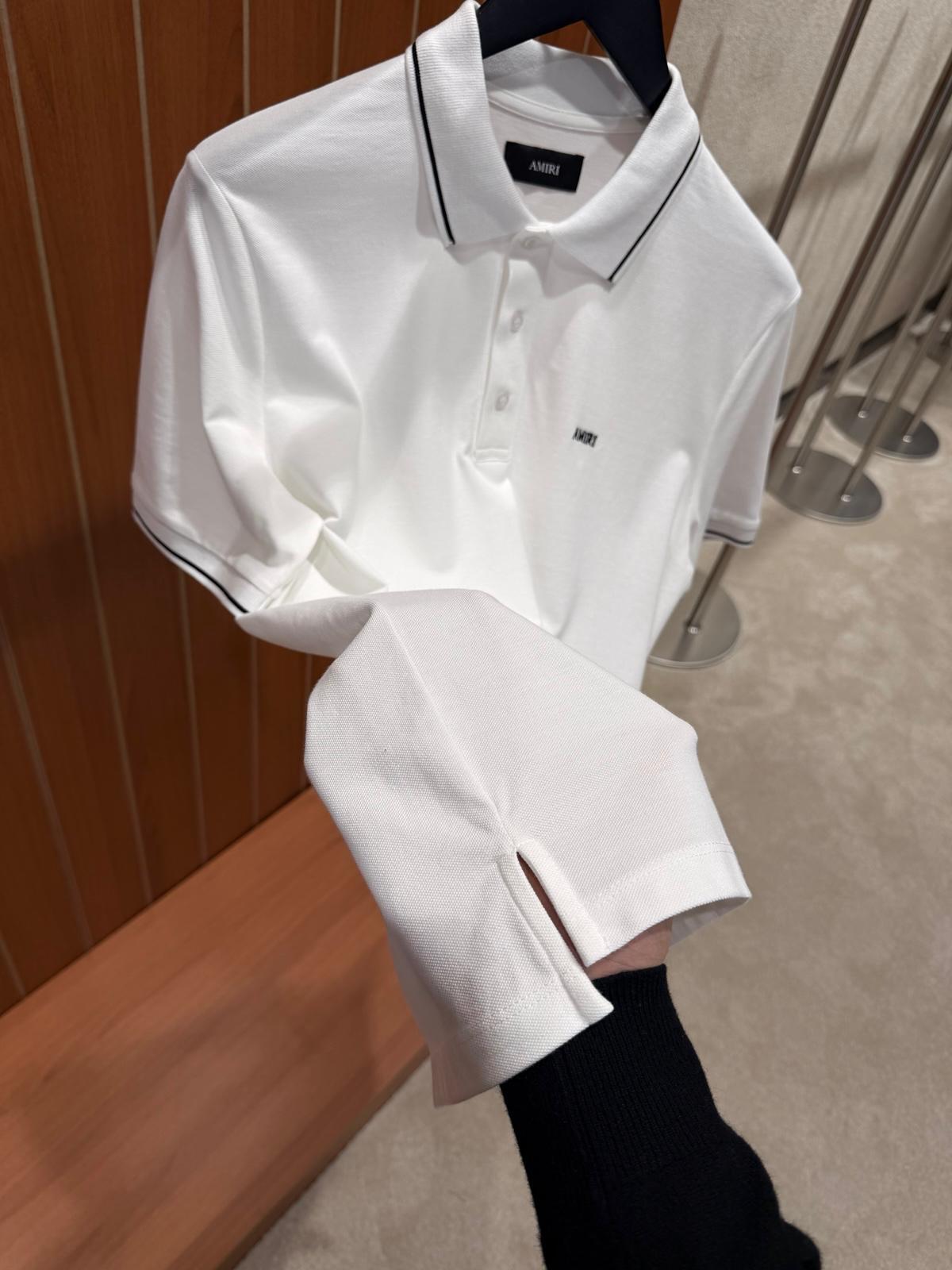 White Amiri logo-Embroidered cotton pique polo tee - Image 5