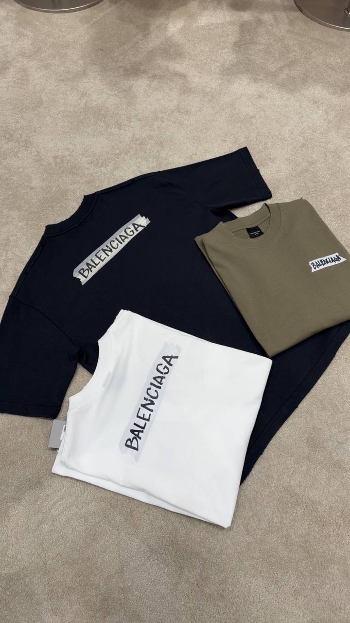 White Balenciaga masking tape cotton tee - Image 7