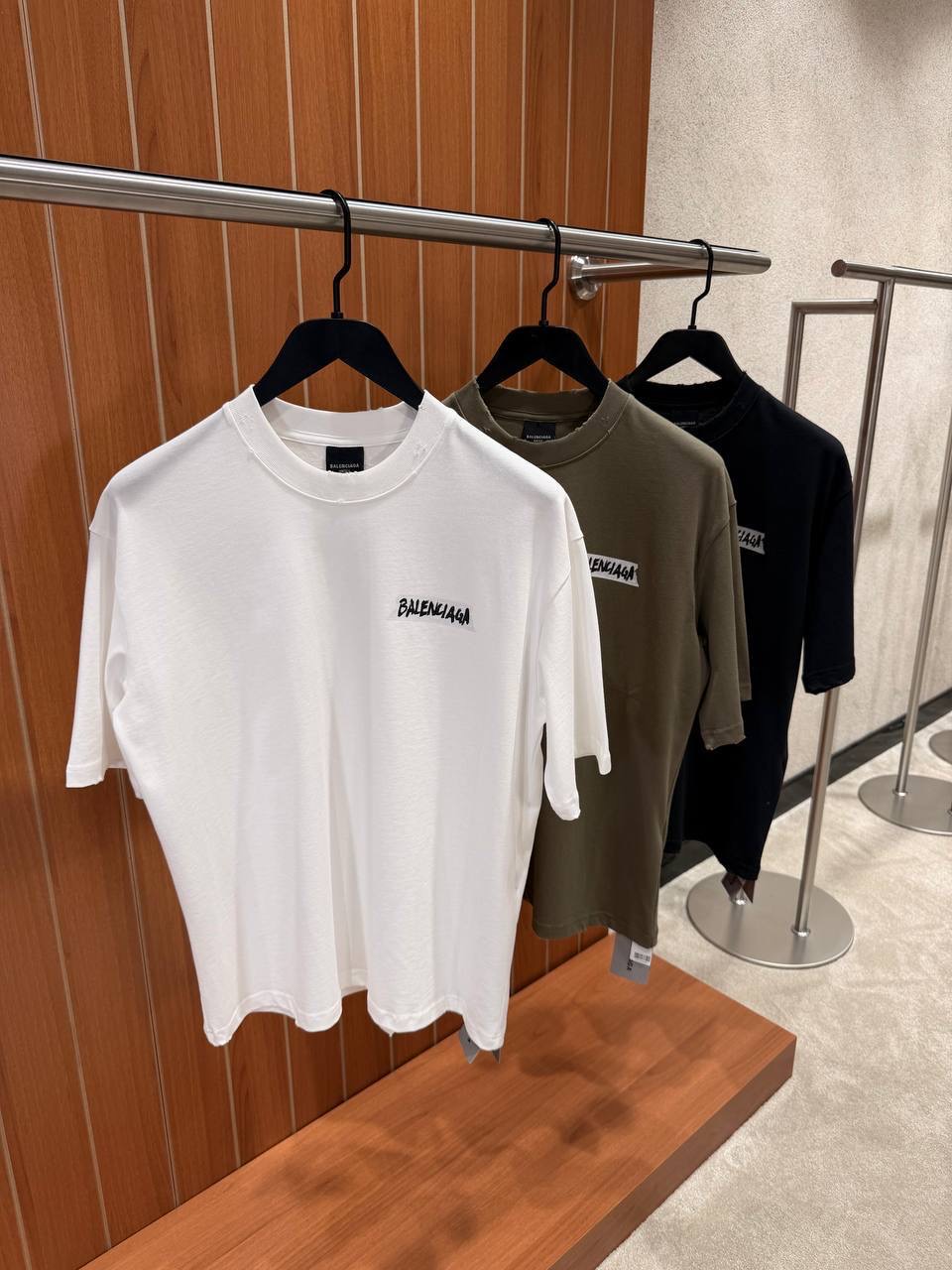 White Balenciaga masking tape cotton tee - Image 2