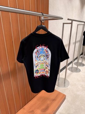 Black Casablanca tennis landscape cotton tee