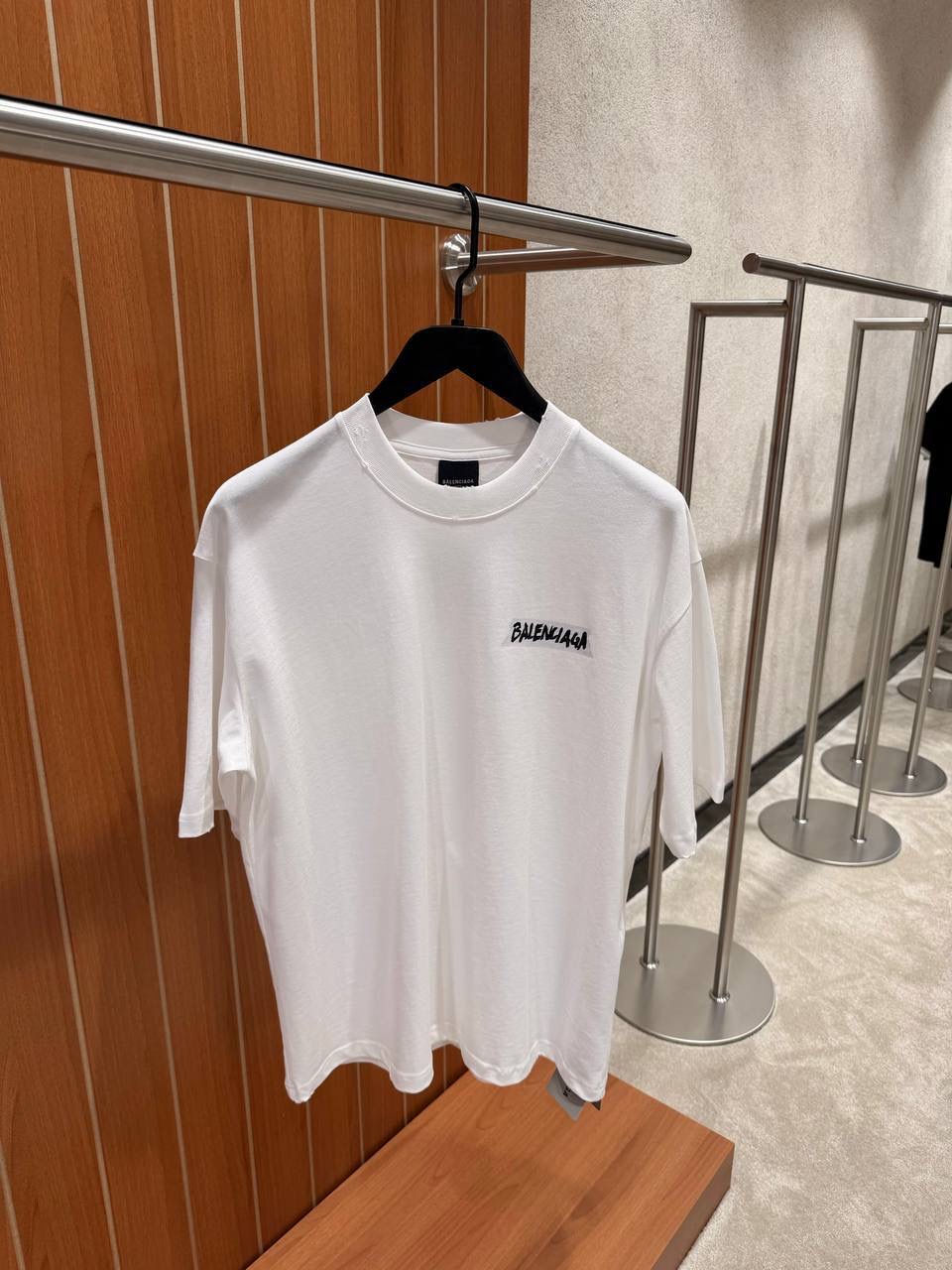 White Balenciaga masking tape cotton tee - Image 3