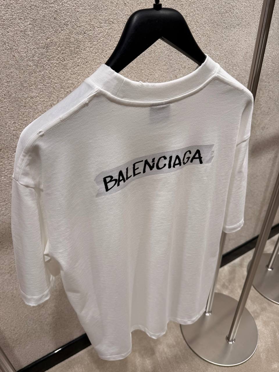 White Balenciaga masking tape cotton tee - Image 6