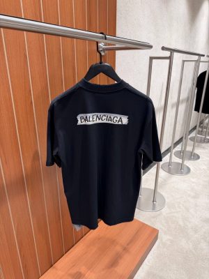 Black Balenciaga masking tape cotton tee