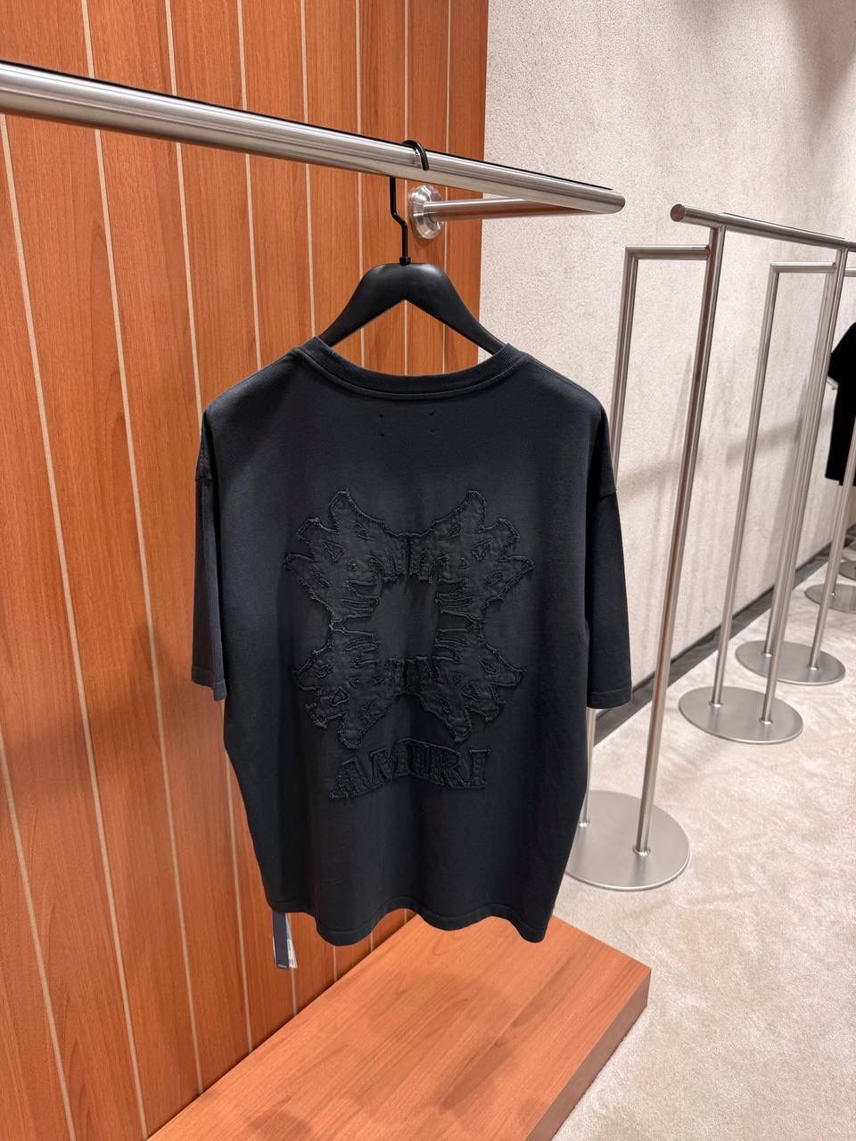 Black Amiri MA Quad distinct textured embroidered logo cotton tee - Image 2