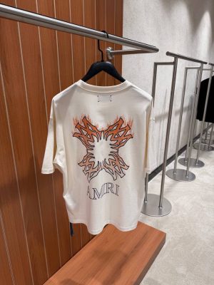 White AMIRI MA Quad flames cotton tee