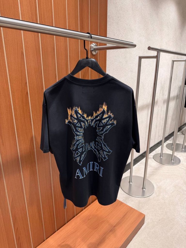 Black AMIRI MA Quad flames cotton tee